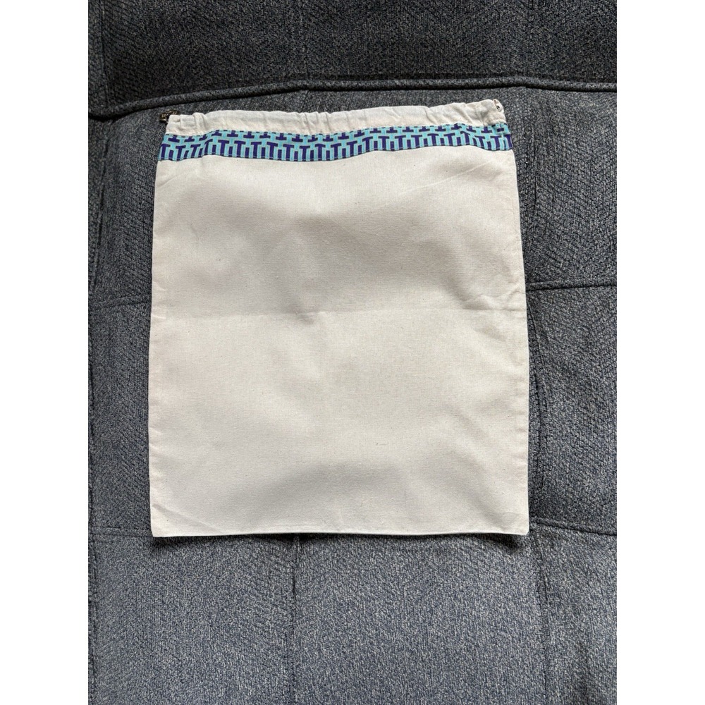 Tory Burch Dust Bag 11.5x 14 1/2 Inches Oatmeal Color With Purple & Green Design